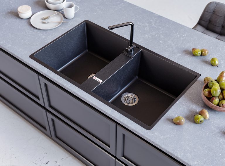 2 bowls granite sink - 96 cm x 56 c