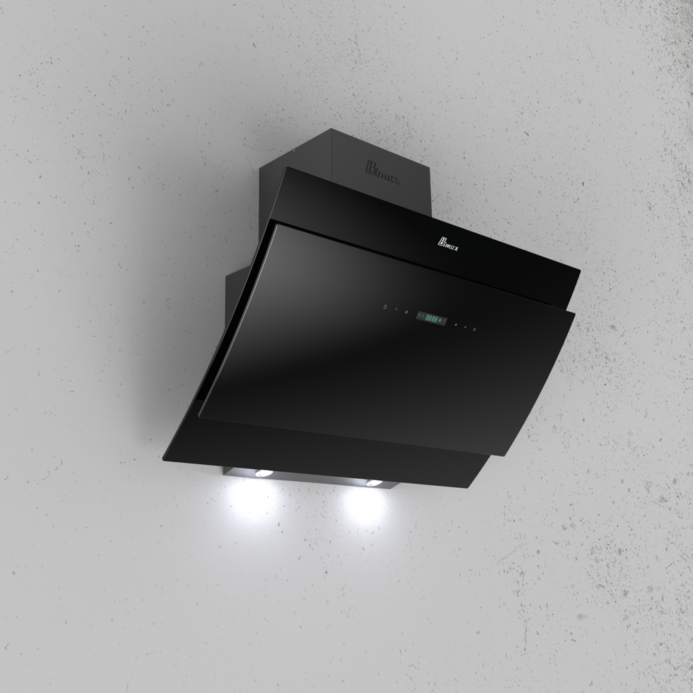 Wall Mount black glass hood - 60cm