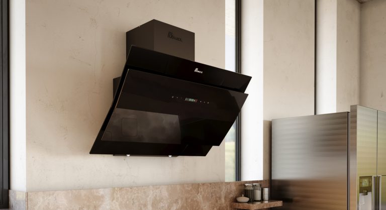 Wall Mount black glass hood - 60cm