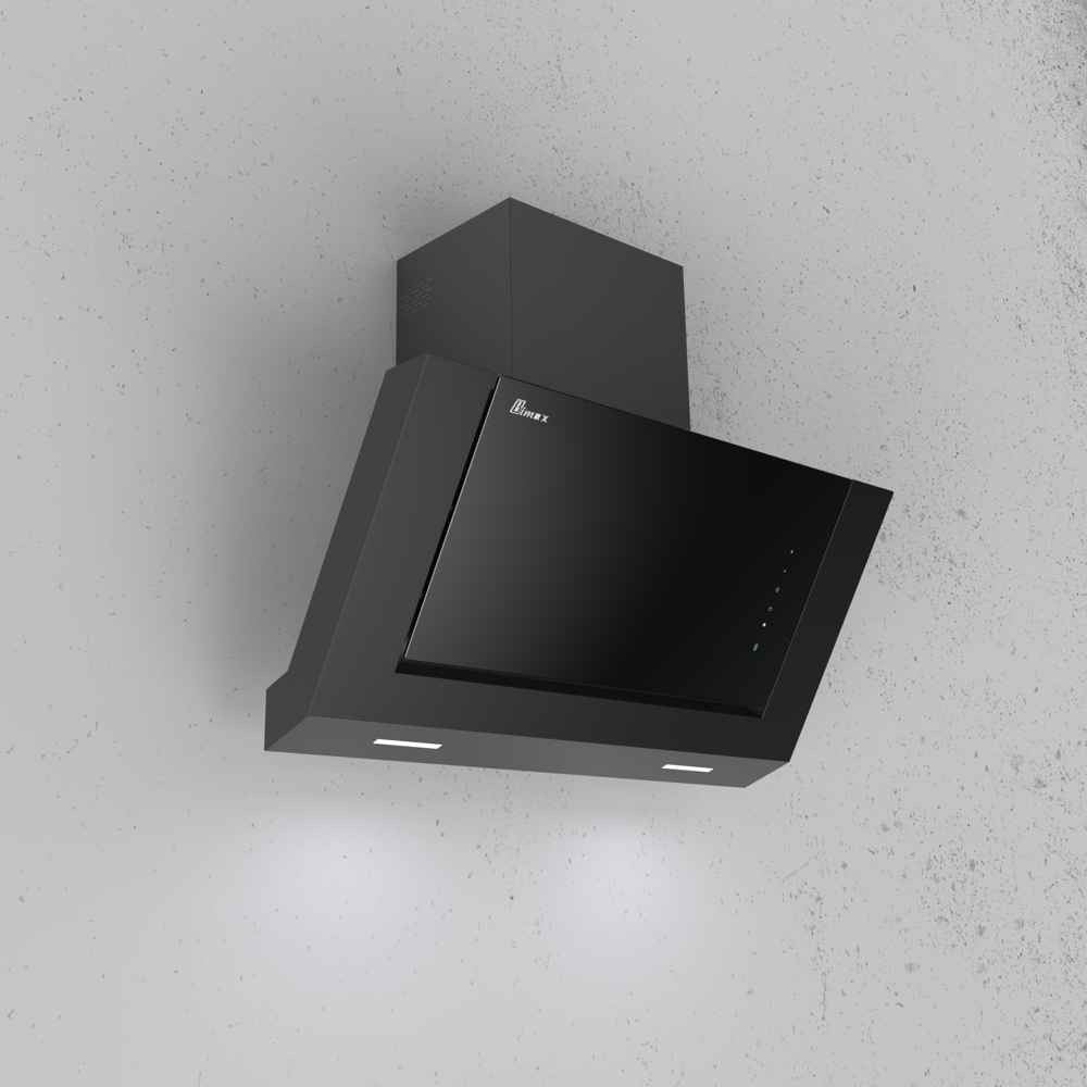 Wall Mount black glass hood - 90cm
