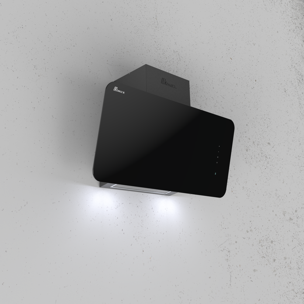 Wall Mount black glass hood - 90cm