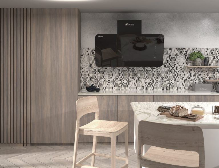 Wall Mount black glass hood - 90cm