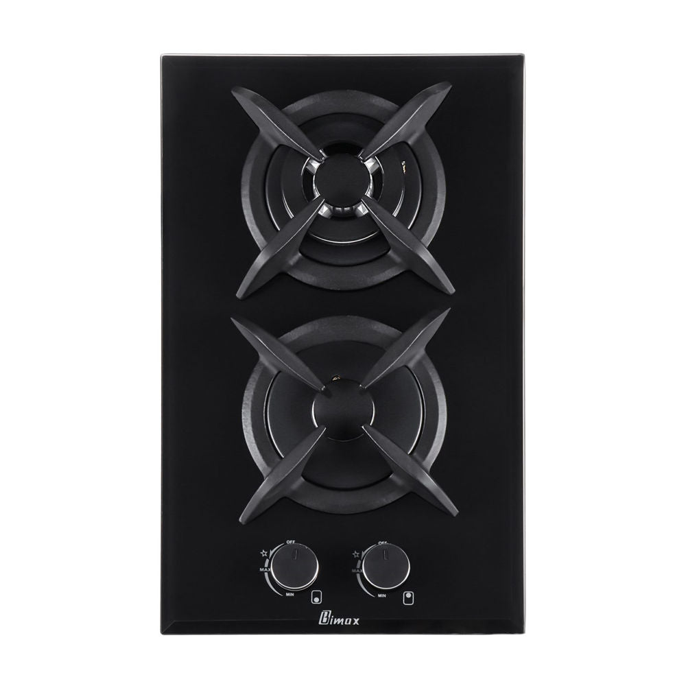 5 burner black glass gas stove - 30cm