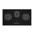 5 burner black glass gas stove - 80cm