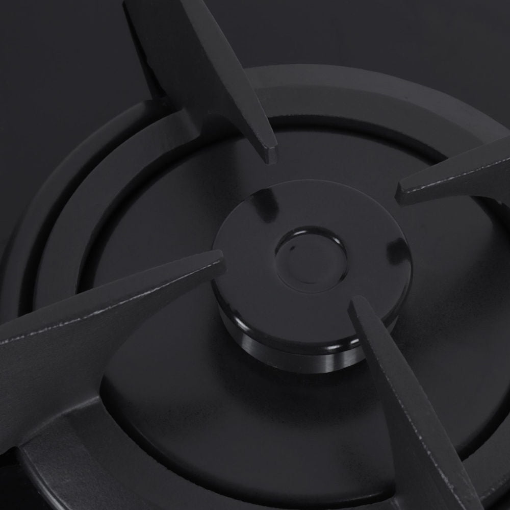 5 burner black glass gas stove - 80cm
