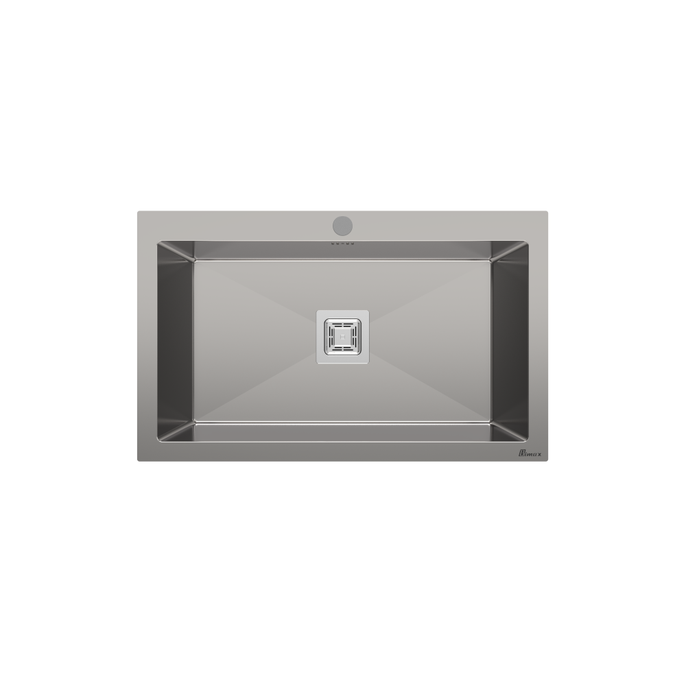 Single bowl stainless steel sink - 80 cm x 50 cm