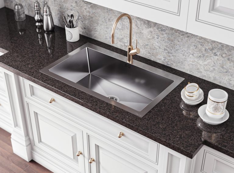 Single bowl stainless steel sink - 80 cm x 50 cm