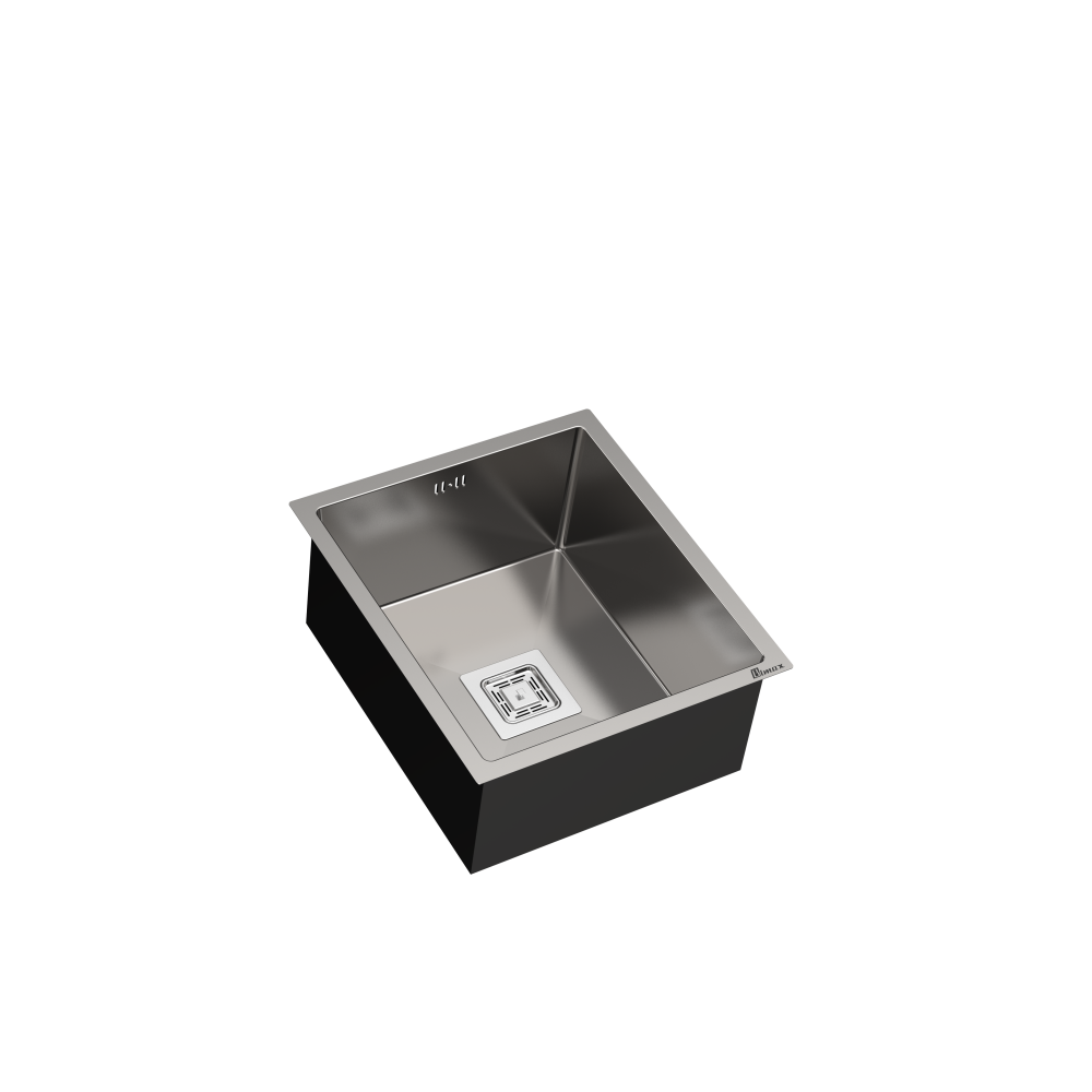 Single bowl stainless steel sink - 38 cm x 44 cm